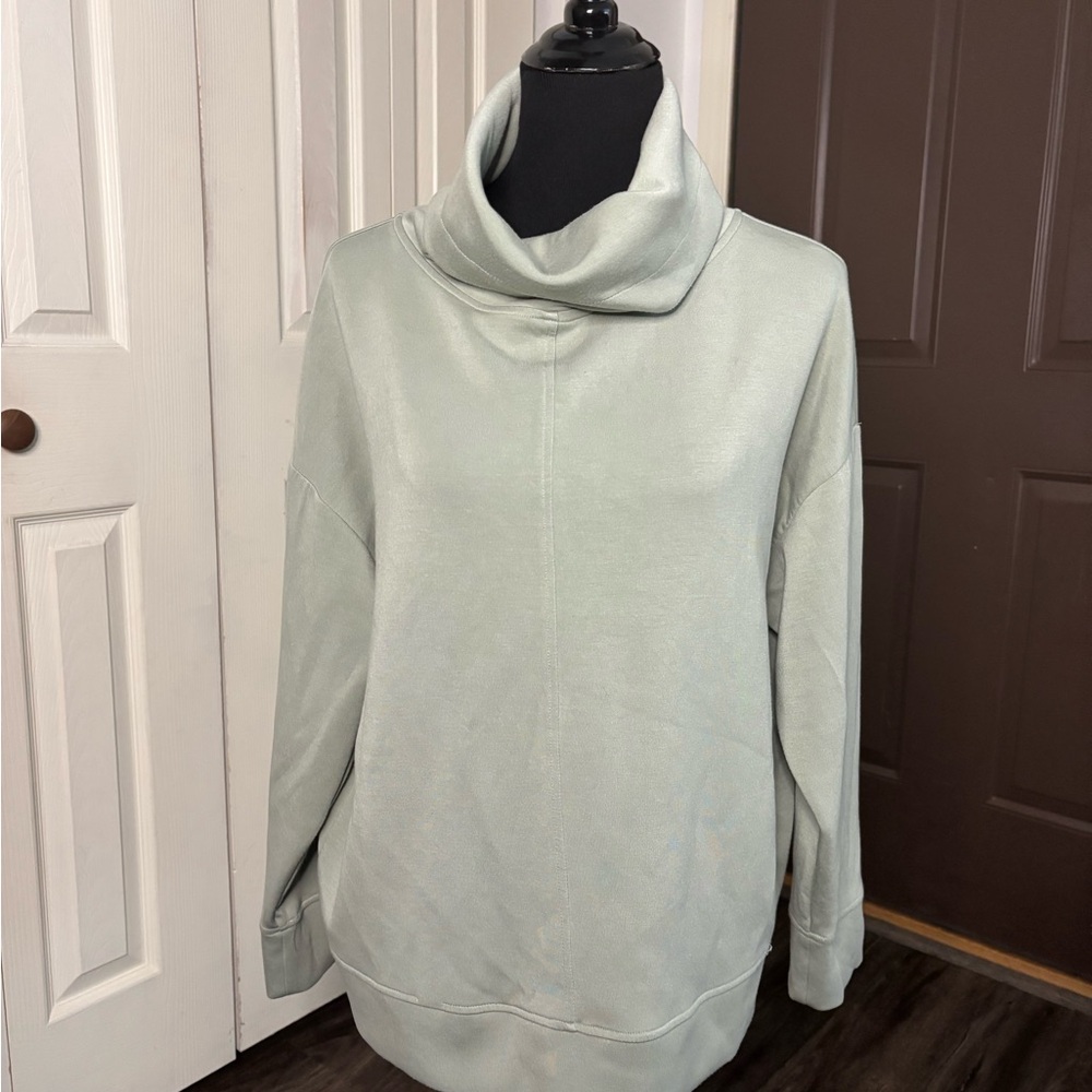 Cynthia Rowley Soft Light Green Cowl Neck Sweater